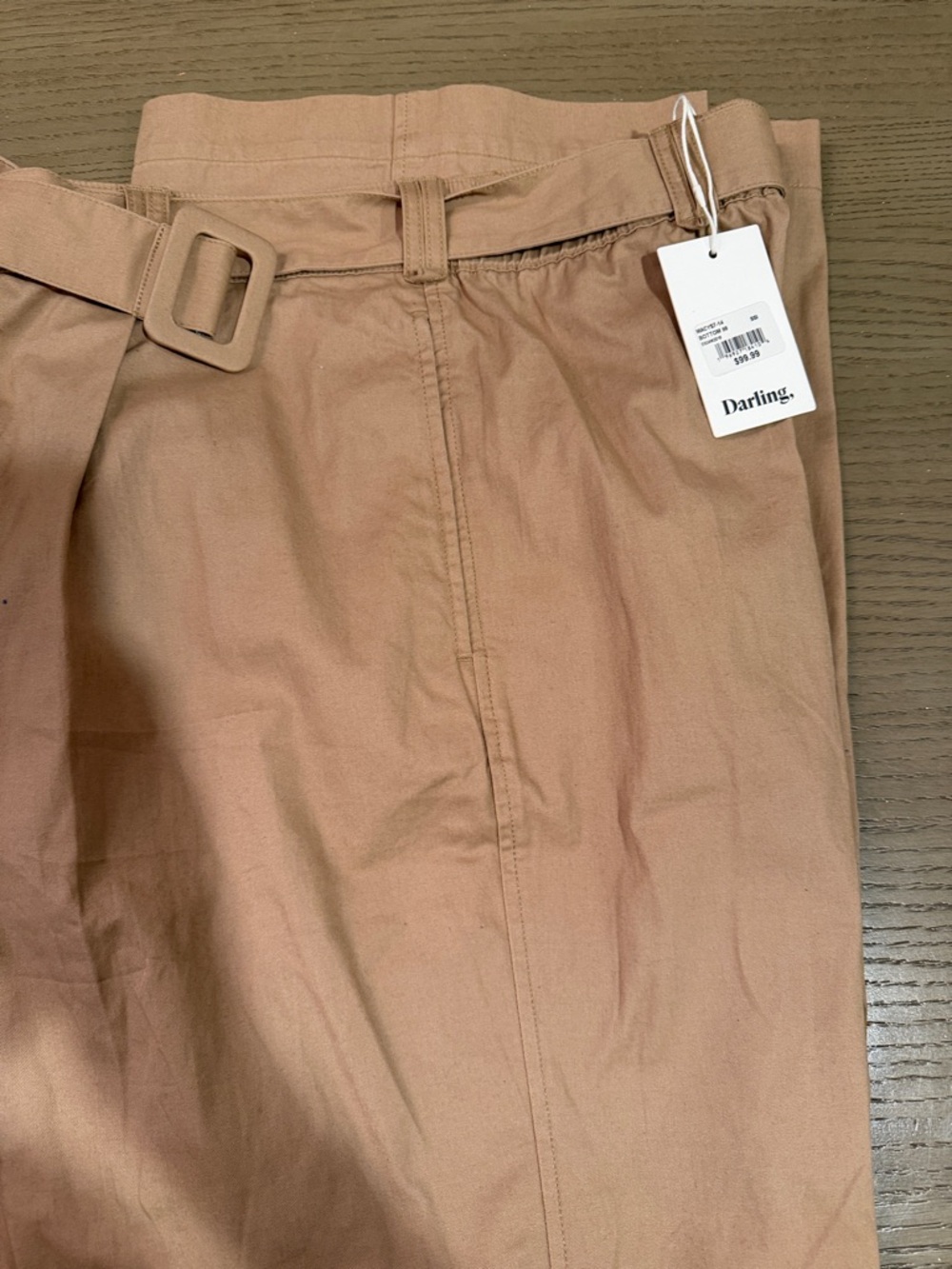 Darling Women's Dusty Rose High-Rise Belted Chinos